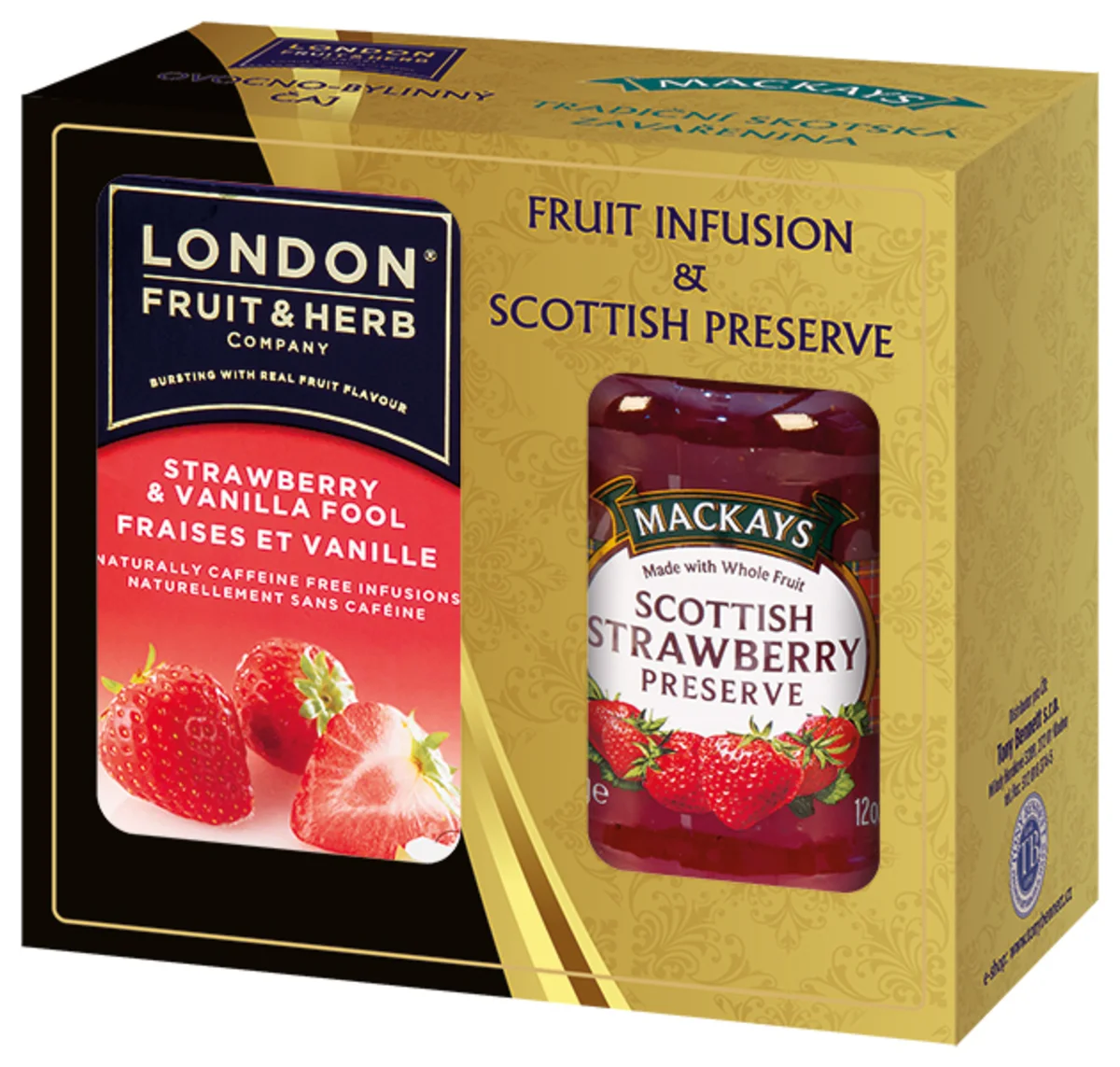 Mackay's London Jahoda s vanilkou a jahodový džem 340g