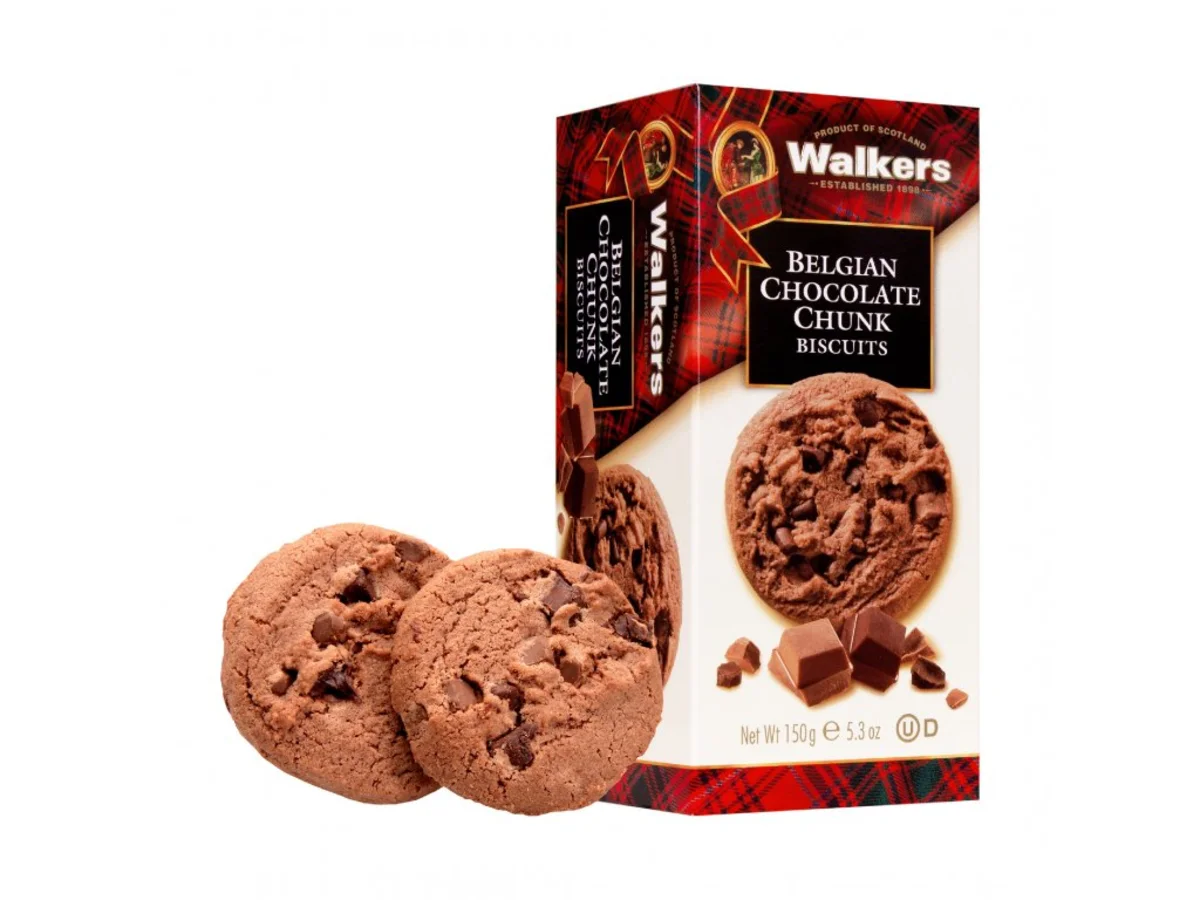 Walkers čokoládové sušenky s kousky čokolády 150g