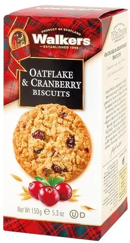 Walkers sušenky s ovesnými vločkami a brusinkami 150g